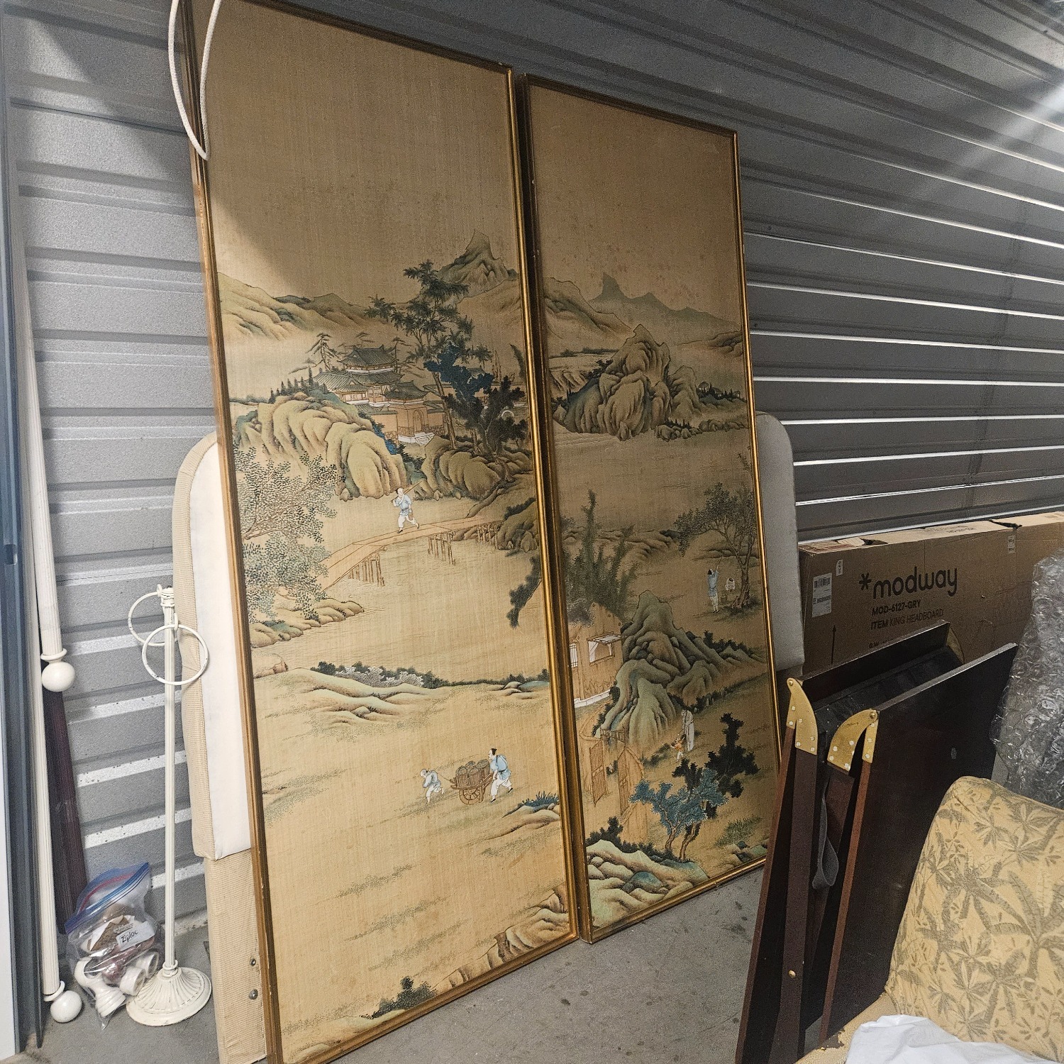 Vintage/Antique Silk Wall Art - image-2