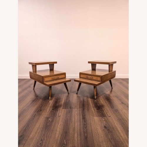 Used MCM Pair of 3 Tiered Laminate End Tables for sale on AptDeco