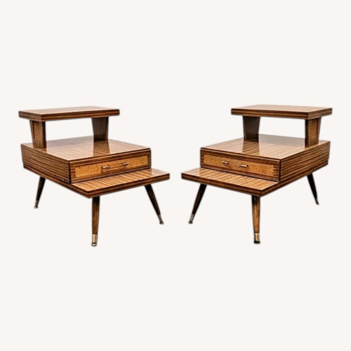 Used MCM Pair of 3 Tiered Laminate End Tables for sale on AptDeco