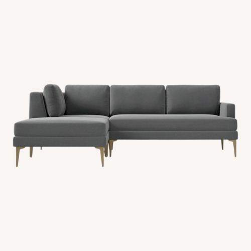 Used West Elm Light Gray Fabric 3+ Piece Sectional for sale on AptDeco