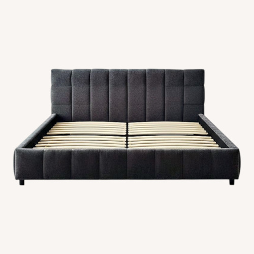 Used Black Fabric Queen Bed for sale on AptDeco