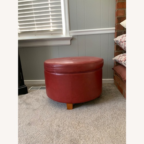 Used Leather Storage Ottoman for sale on AptDeco
