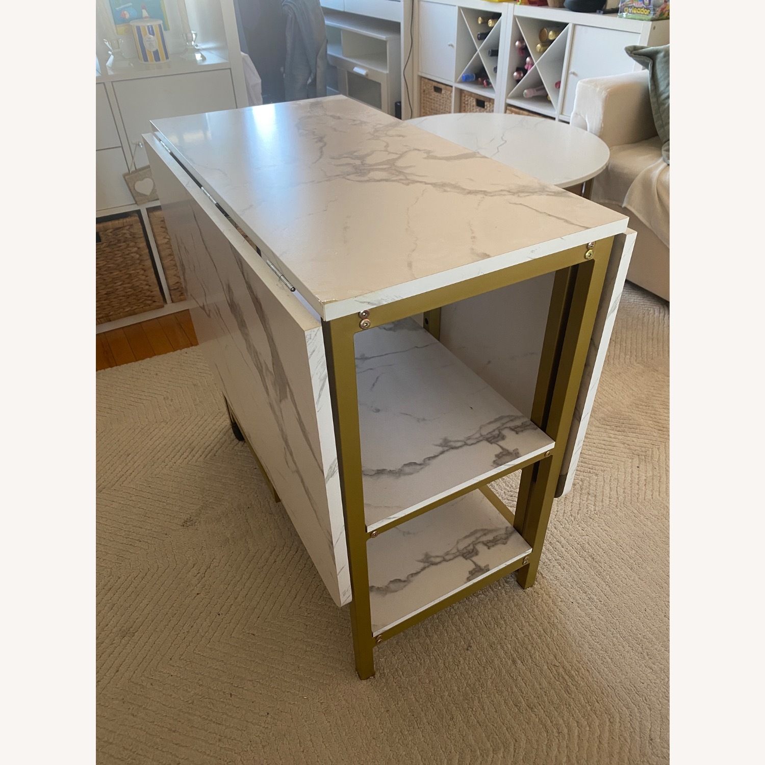 Foldable White Wooden Table - image-3