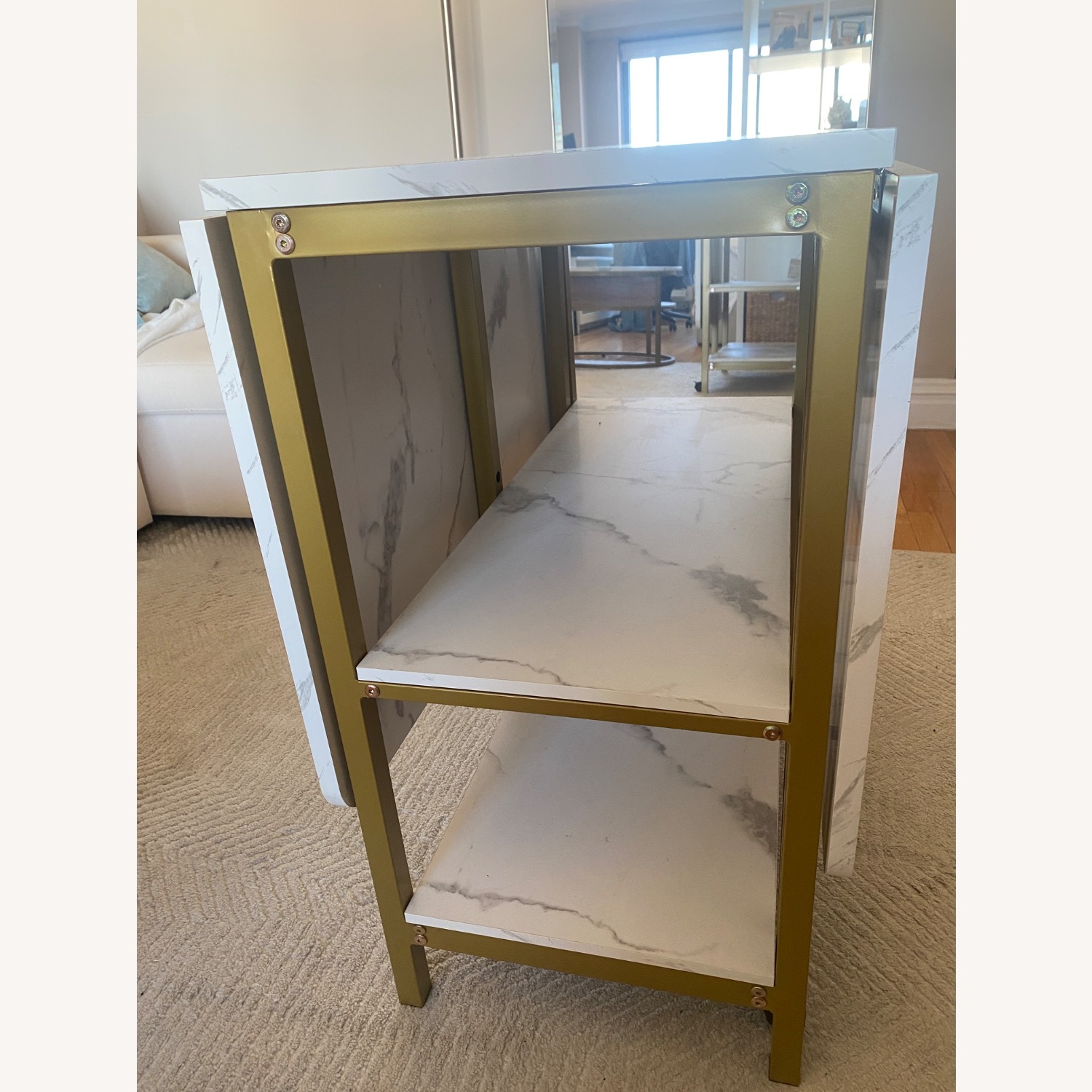 Foldable White Wooden Table - image-5