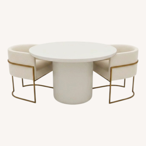 Used TOV Luxury Concrete Dining Table + 4 Chairs for sale on AptDeco