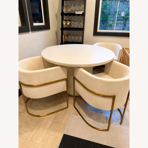 Used TOV Luxury Concrete Dining Table + 4 Chairs for sale on AptDeco