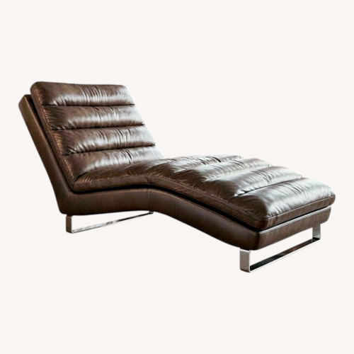 Used Stickley Audi Custom Leather Chaise Lounge for sale on AptDeco