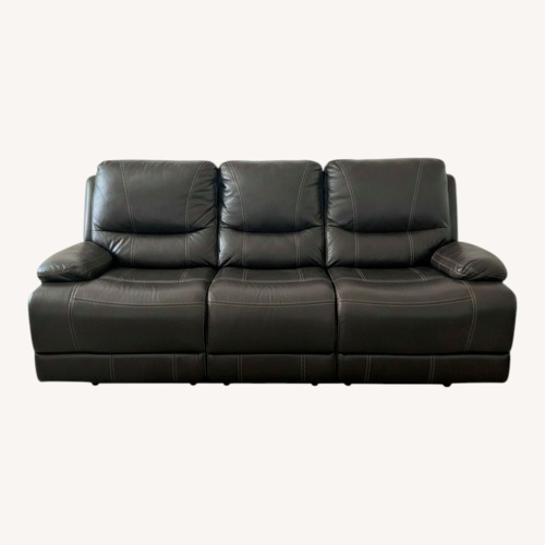 Used Black Leather Reclining 3 Seat Sofa for sale on AptDeco