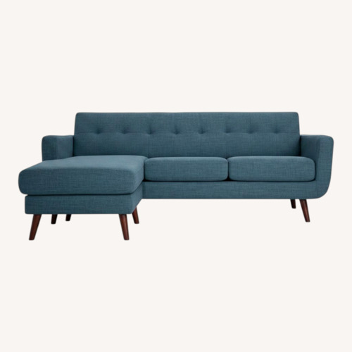 Used Bob's Discount Teal Sofa & Chair w Storage Ottoman for sale on AptDeco