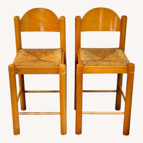 Used Italian Rush Seat Bar Stools Padova Inspired for sale on AptDeco
