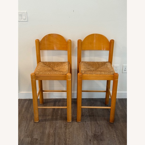Used Italian Rush Seat Bar Stools Padova Inspired for sale on AptDeco