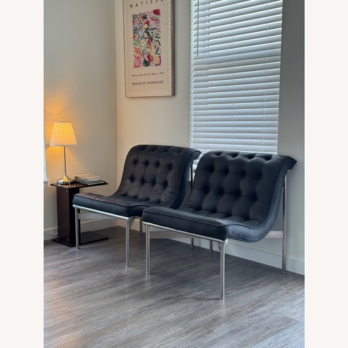 Used Universal Furniture Black Tufted Leather Chairs for sale on AptDeco