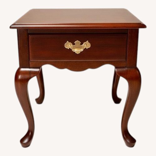 Used Bernhardt Red Wood Side Table for sale on AptDeco