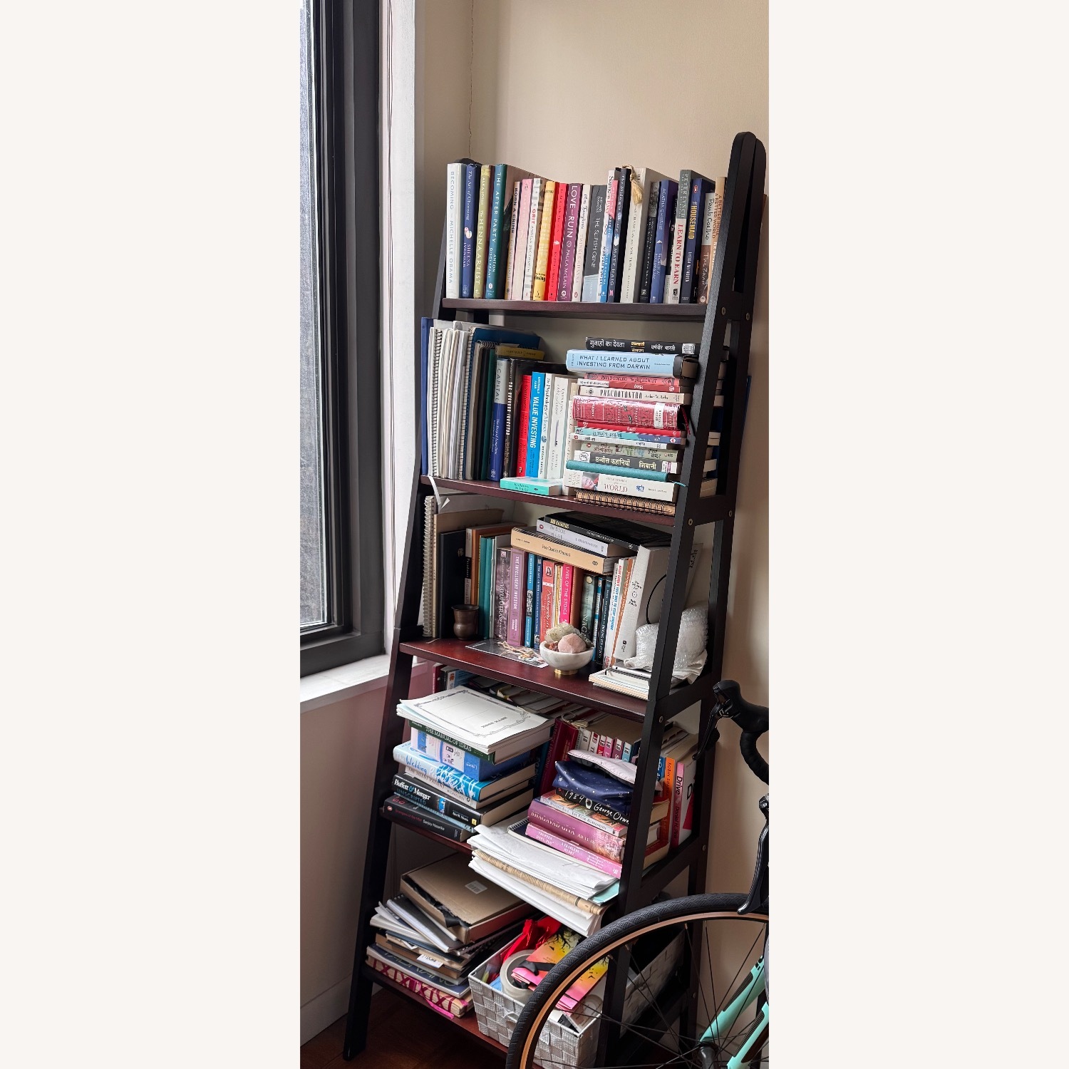 Kamal Dark Brown Wood Bookcase - image-5