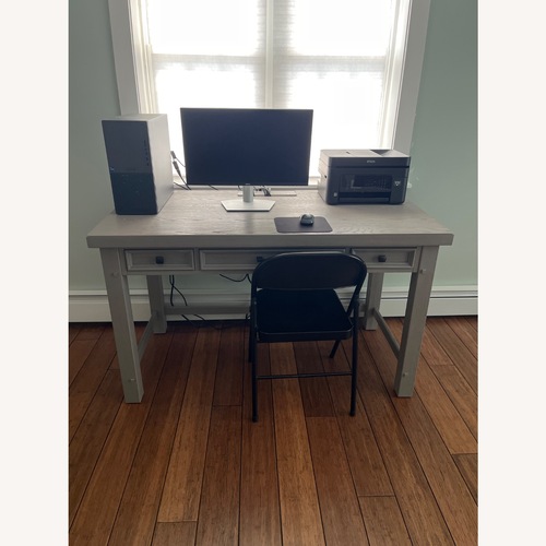Used Hudson Light Gray Desk for sale on AptDeco