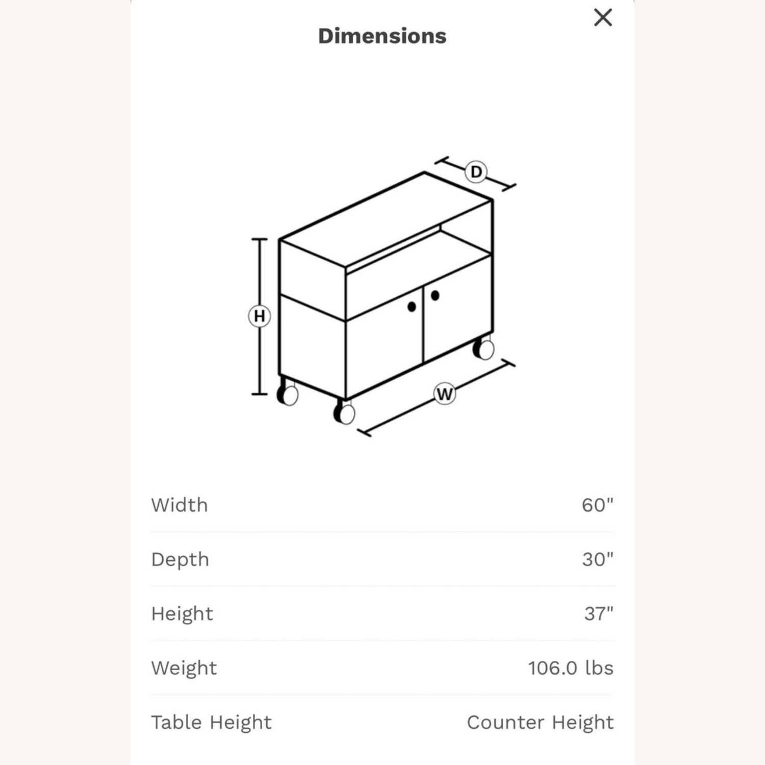 Bob's Discount Furniture Kitchen Island - image-12