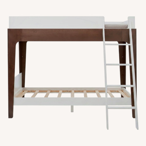 Used Oeuf Perch White/Walnut Bunk Bed for sale on AptDeco
