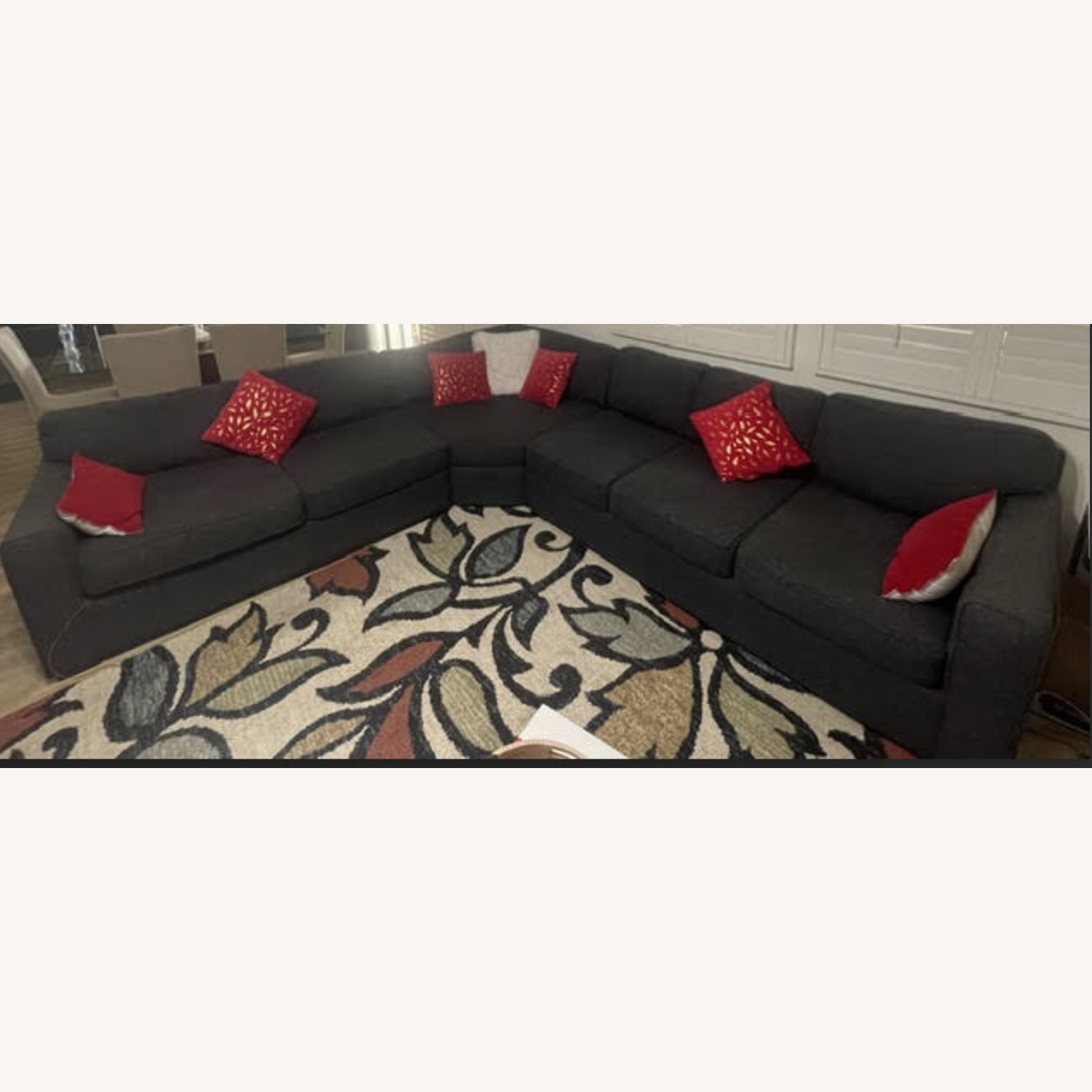 Living Spaces Irvine Black Fabric 3 Piece Sectionals - image-1