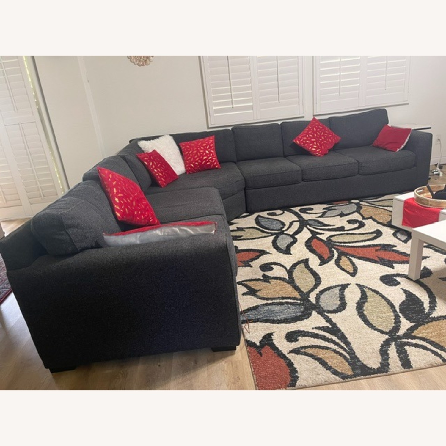 Living Spaces Irvine Black Fabric 3 Piece Sectionals - image-2
