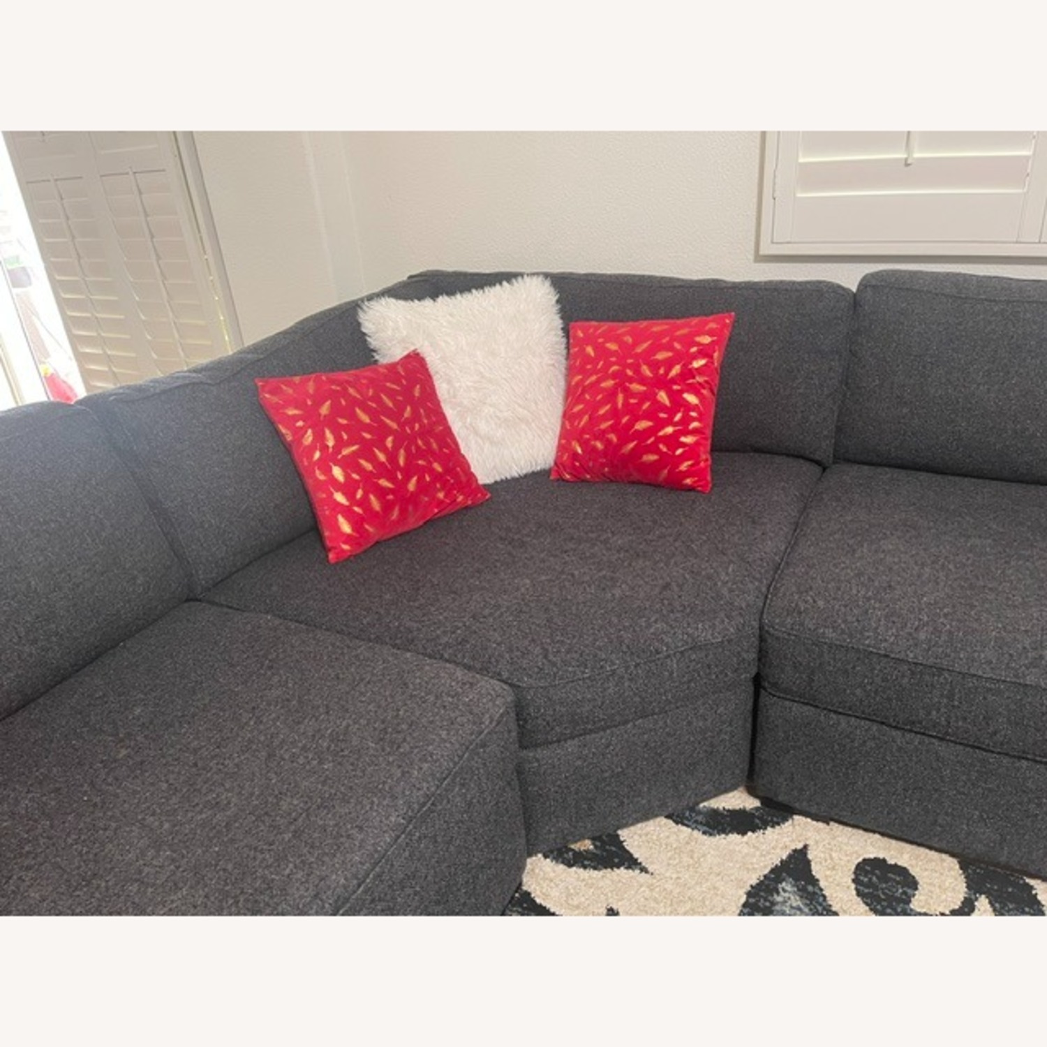 Living Spaces Irvine Black Fabric 3 Piece Sectionals - image-5
