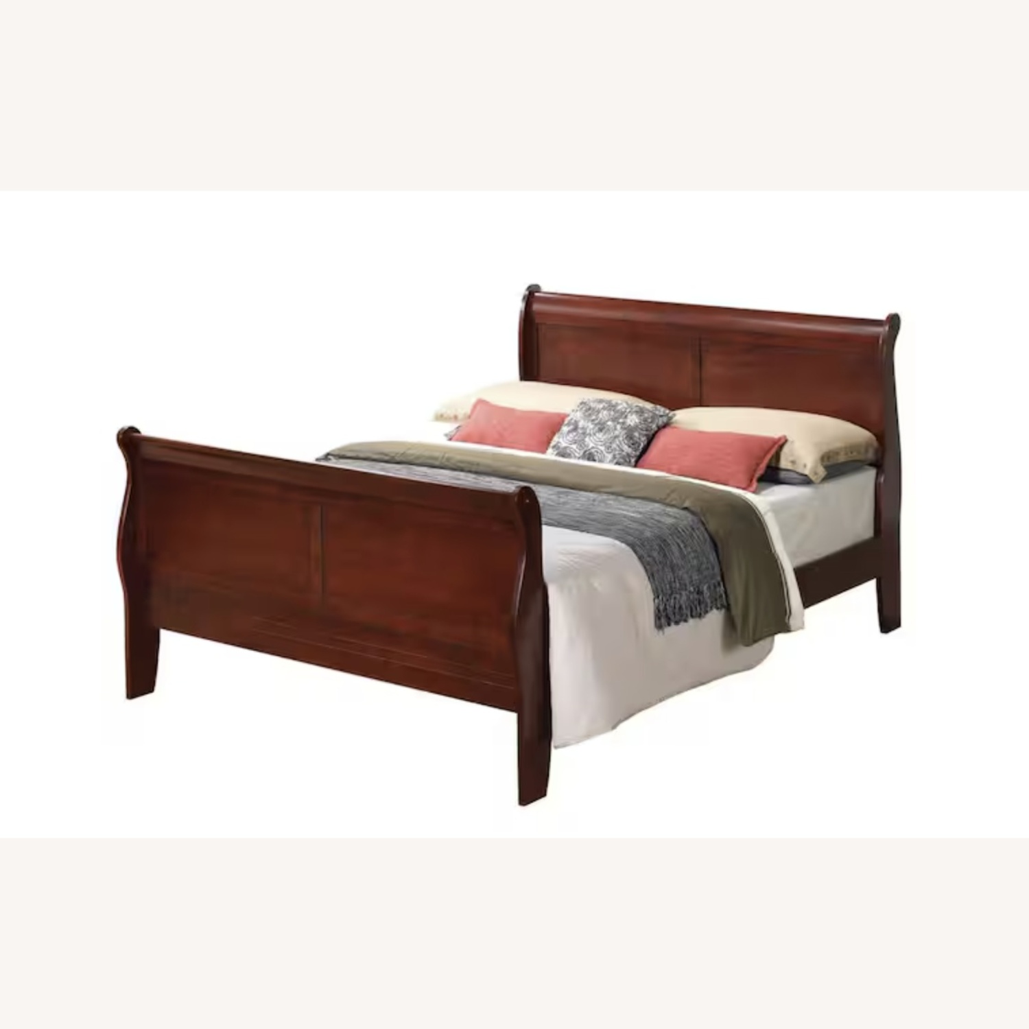 Louis Philippe Cherry Queen Sleigh Bed - image-5