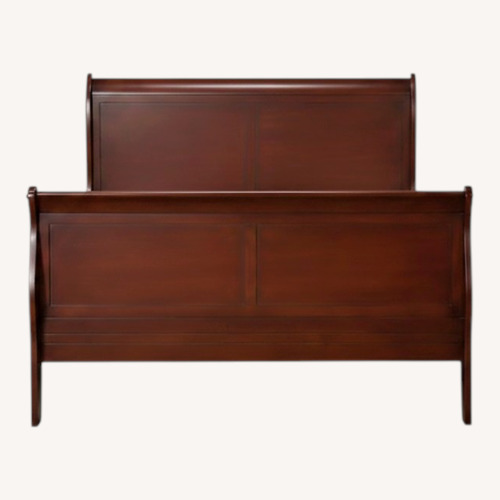 Used Louis Philippe Cherry Queen Sleigh Bed for sale on AptDeco