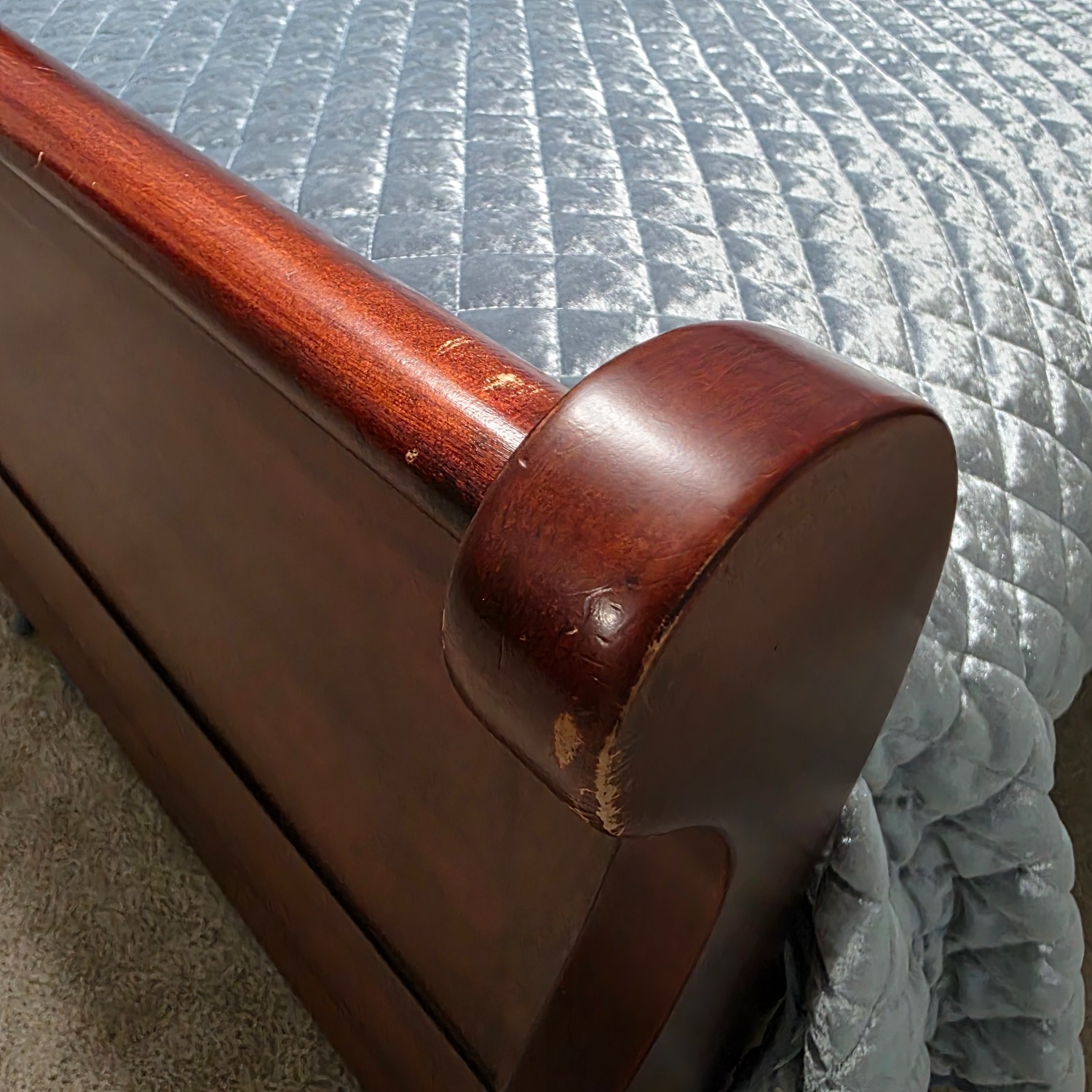Louis Philippe Cherry Queen Sleigh Bed - image-4