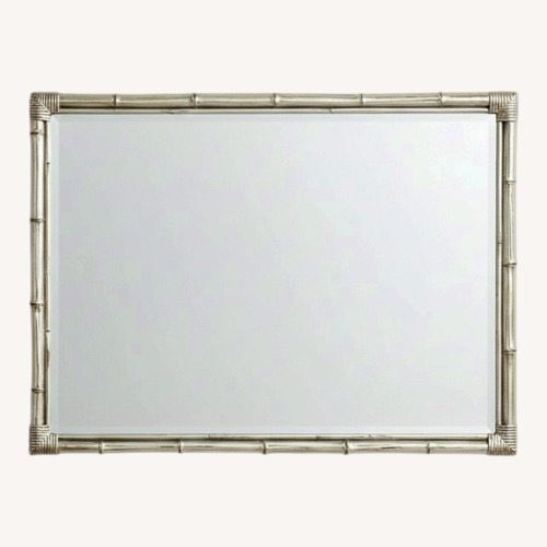 Used Pottery Barn Bamboo Silver Gilt Wall Mirror for sale on AptDeco