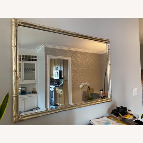 Used Pottery Barn Bamboo Silver Gilt Wall Mirror for sale on AptDeco