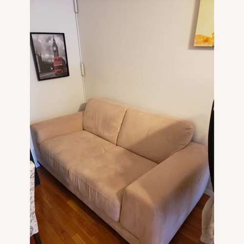 Used Natuzzi  Natural Suede 2 Seater Sofa for sale on AptDeco