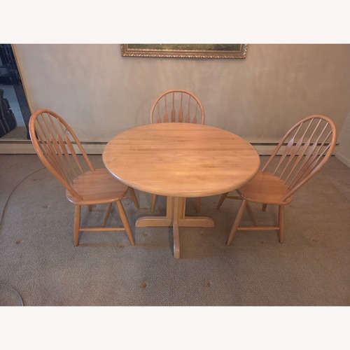 Used Vintage/Antique Finds Light Brown Wood Dining Set for sale on AptDeco