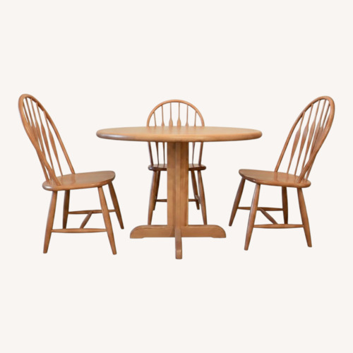Used Vintage/Antique Finds Light Brown Wood Dining Set for sale on AptDeco