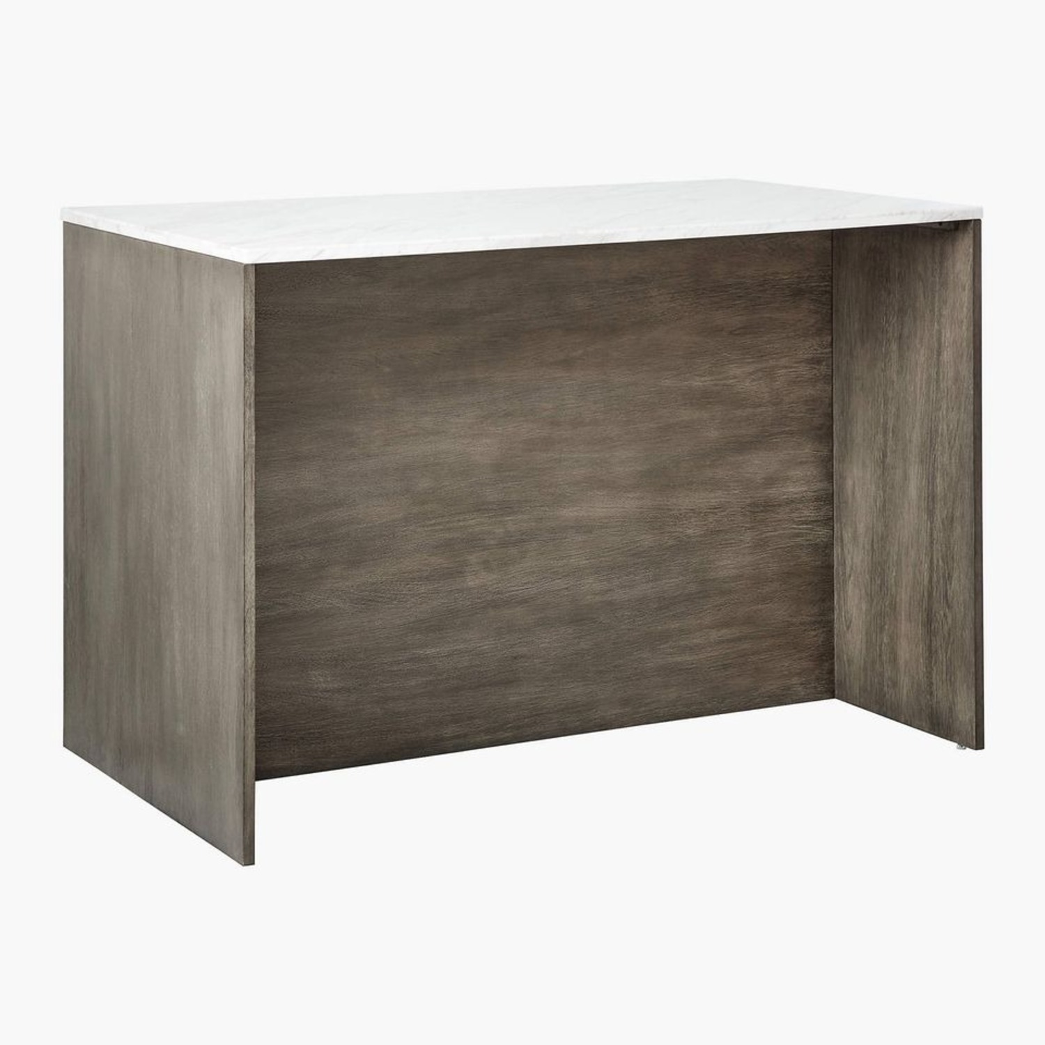 CB2 White Marble Top Island Grey Wood Kitchen Island - image-10
