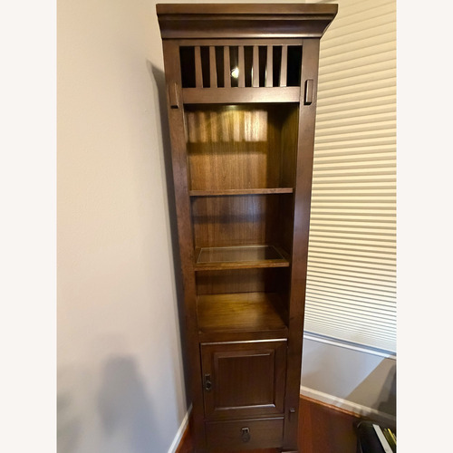 Used Wood Narrow Bookcase / Media Tower  for sale on AptDeco