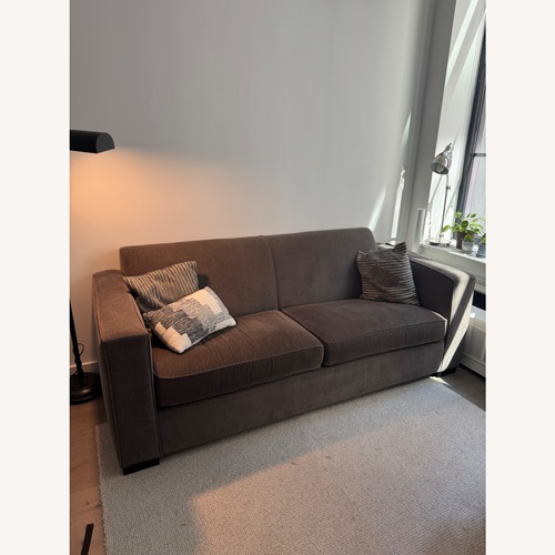Used Room & Board Dark Brown/Green Fabric 2 Seater Sofa for sale on AptDeco