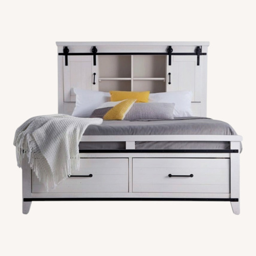 Used Bob's Discount King Bed with Bookshelves and Storage  for sale on AptDeco
