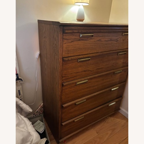Used Vintage/Antique Finds Dark Brown Wood Dresser for sale on AptDeco