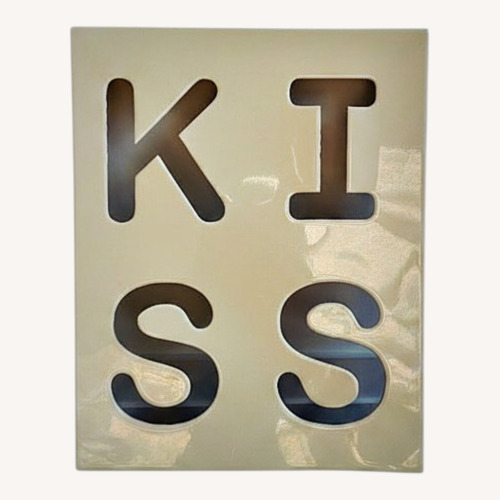Used Andy Blank “KISS” Sculptural Wall Art in White for sale on AptDeco