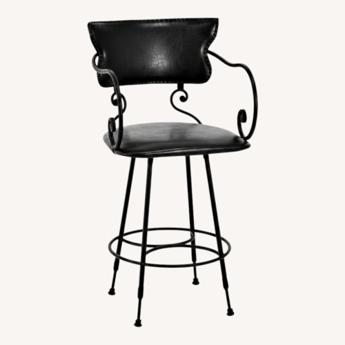 Used Arhaus Black Iron and Leather Stools for sale on AptDeco