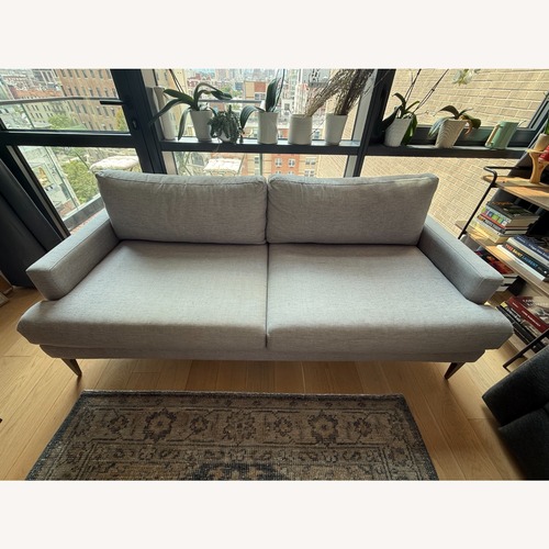 Used West Elm Light Gray Fabric 2 Seater Sofa for sale on AptDeco