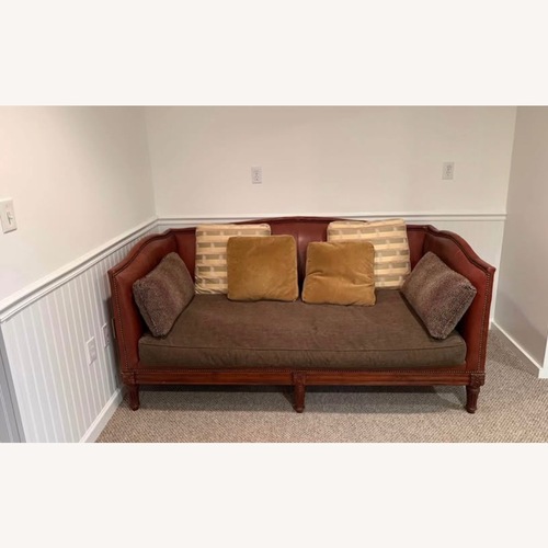 Used Lillian August Leather Loveseat for sale on AptDeco