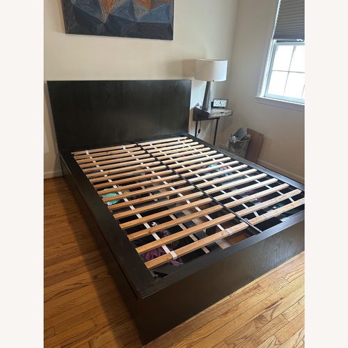 Used West Elm Queen Storage Bed - Chocolate Brown for sale on AptDeco