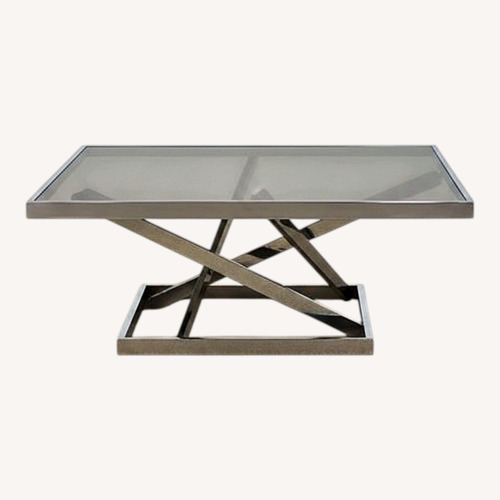 Used Gary Gutterman Chrome and Glass Coffee Table for sale on AptDeco