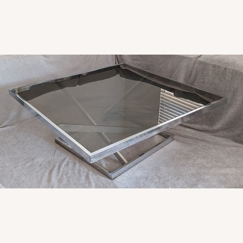 Used Gary Gutterman Chrome and Glass Coffee Table for sale on AptDeco