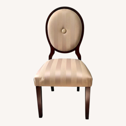 Used The Bombay Company Gold Fabric Dining Chairs for sale on AptDeco