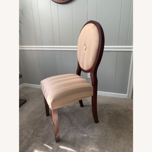 Used The Bombay Company Gold Fabric Dining Chairs for sale on AptDeco
