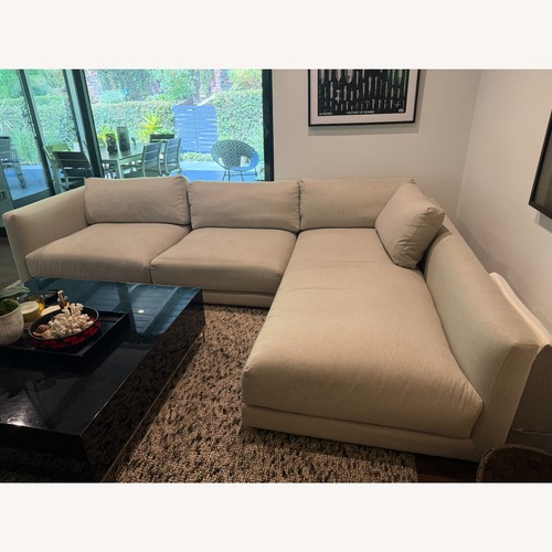 Used Room & Board Light Gray Fabric 2 Piece Sectional for sale on AptDeco
