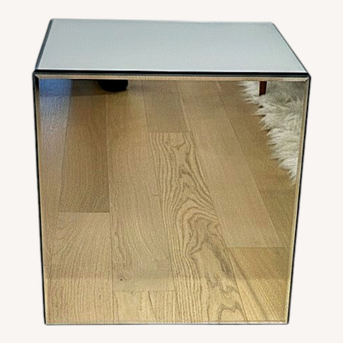 Used Vintage/Deco Silver Glass Side Table for sale on AptDeco