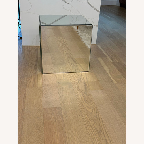 Used Vintage/Deco Silver Glass Side Table for sale on AptDeco