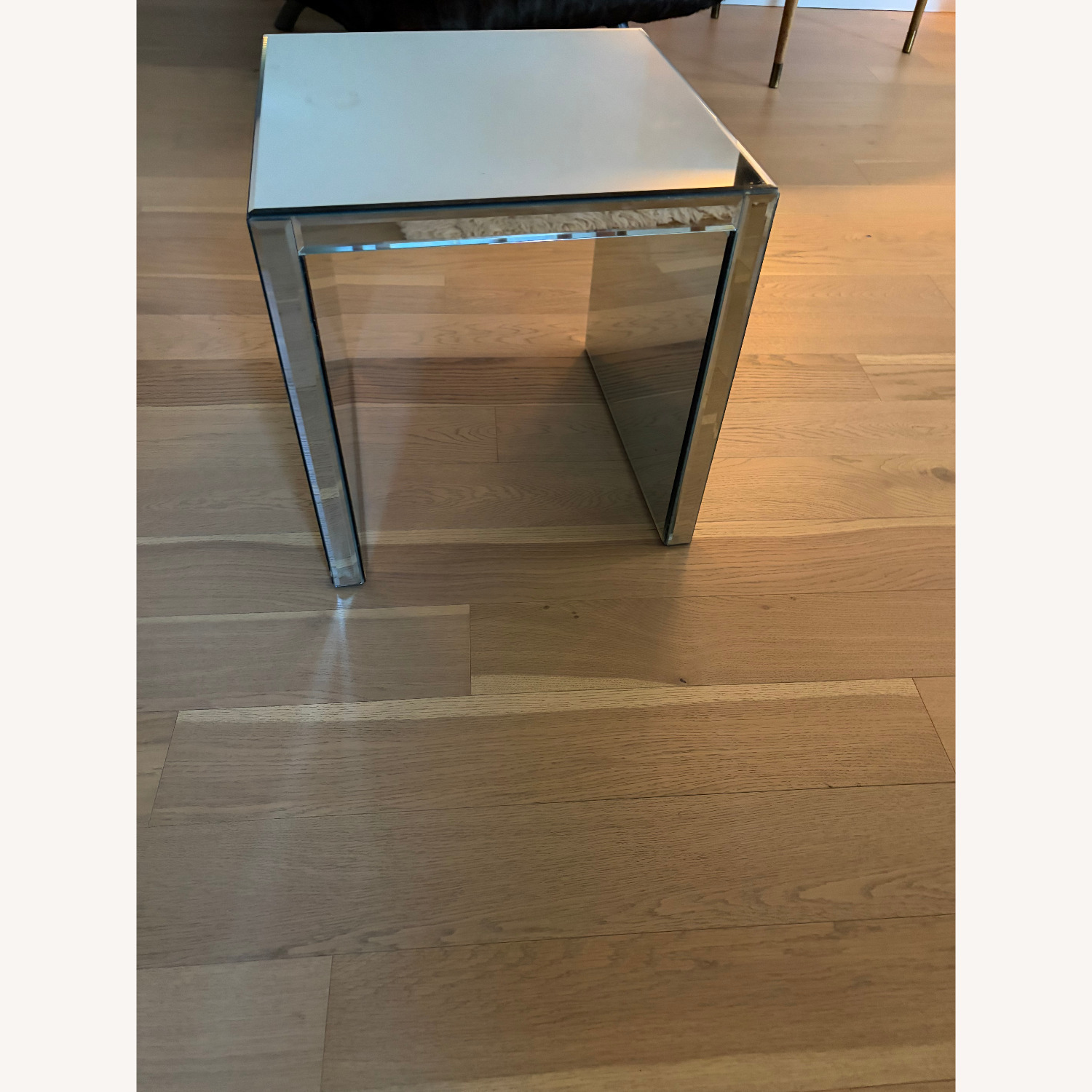 Vintage/Deco Silver Glass Side Table - image-3